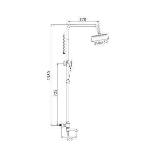 Душевая стойка с термостатом Shevanik S3096H чёрный
